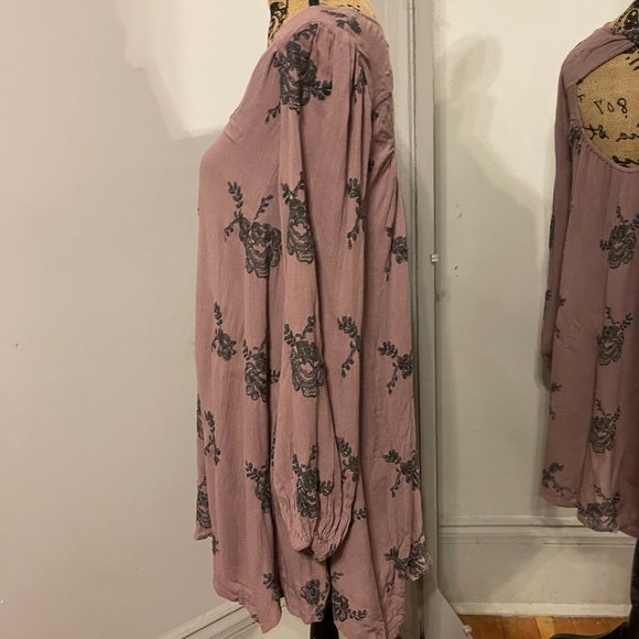 Free People Small Elderberry Embroidered Austin Mini Swing Dress - Picture 5 of 9